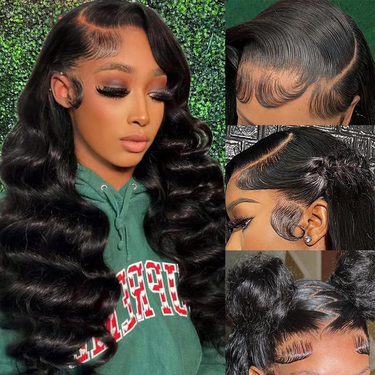 Ldjoy Body Wave 13x4 Lace Front Wig Natural Black Human Hair Wig