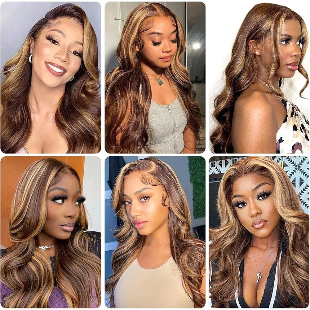 Ldjoy Highlight Body Wave 13x4 Lace Front Wig Honey Blonde Wigs