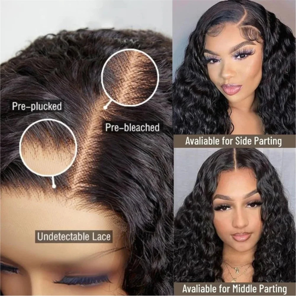 Ldjoy Hair 13x4 Curly Lace Front Wigs Human Hair Pre Plucked For Black Women Pre Bleached Invisible Knots