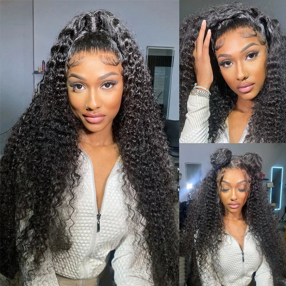 Ldjoy Hair 13x4 Curly Lace Front Wigs Human Hair Pre Plucked For Black Women Pre Bleached Invisible Knots