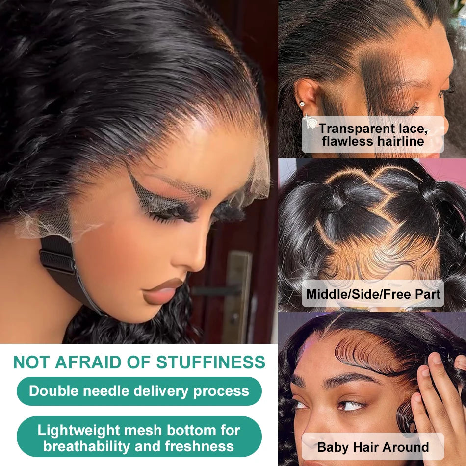 Ldjoy Loose Deep Wave 13x4 Lace Front Wig Natural Black Human Hair Wig