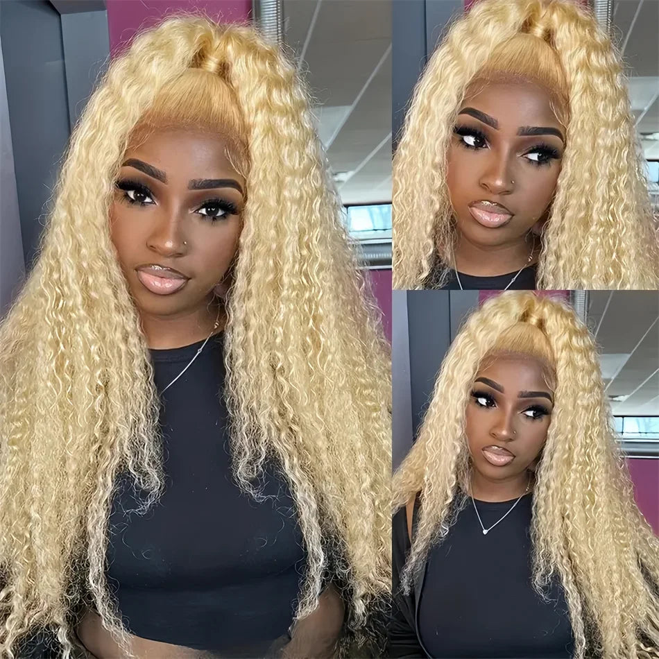 Ldjoy Curly 613 Blonde Color 13x6 Lace Front Wig Human Hair Wig