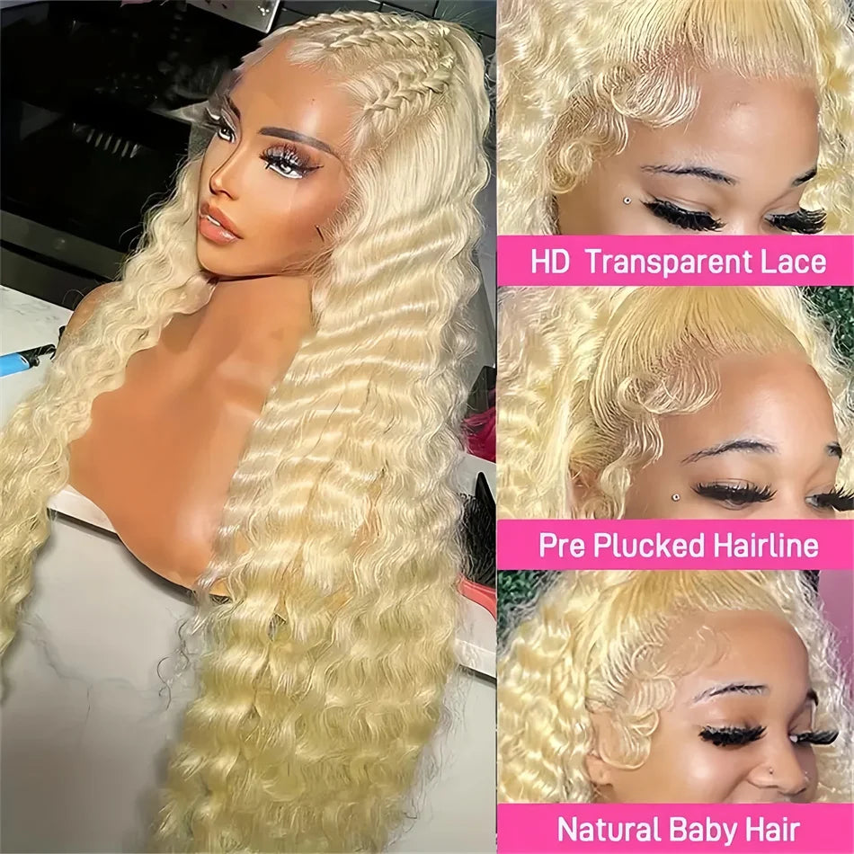 Ldjoy Curly 613 Blonde Color 13x6 Lace Front Wig Human Hair Wig