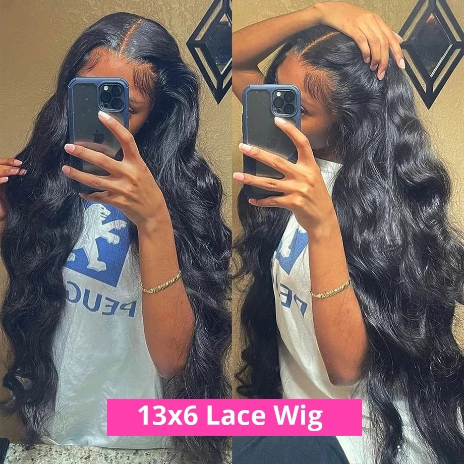 Ldjoy Body Wave 13x6 HD Lace Front Wig Natural Black Human Hair Wig
