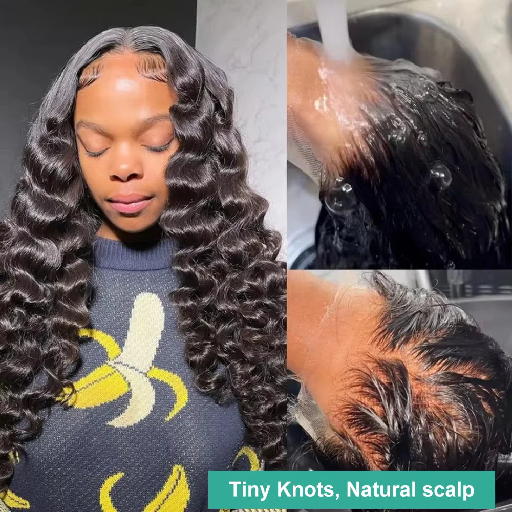 Ldjoy Loose Deep Wave 13x6 Lace Front Wig Natural Black Human Hair Wig