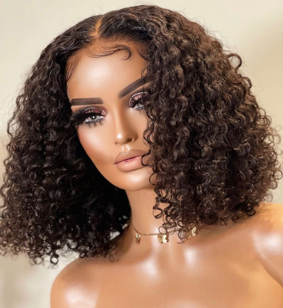 Ldjoy Deep Wave 13x6 Lace Front Bob Wig Natural Black Human Hair Wig For Women