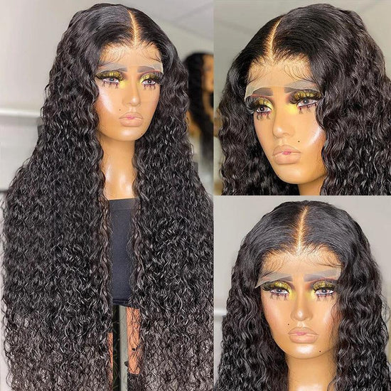 Ldjoy Curly 4x4 Lace Closure Wig Natural Black Human Hair Wig