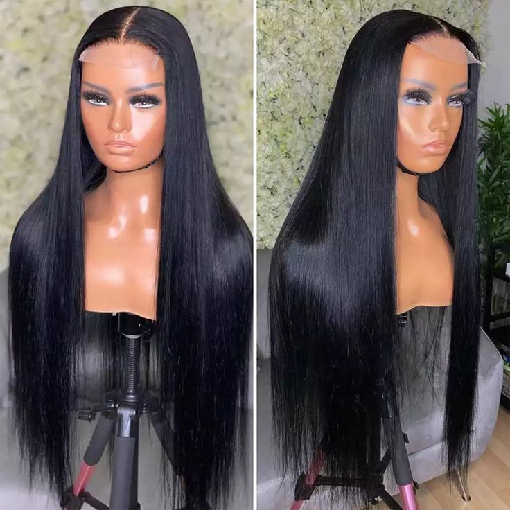 Ldjoy 5x5 Straight Transparent Lace Closure Wigs Pre Plucked with Baby Hair Glueless Virgin Human Hair Wig