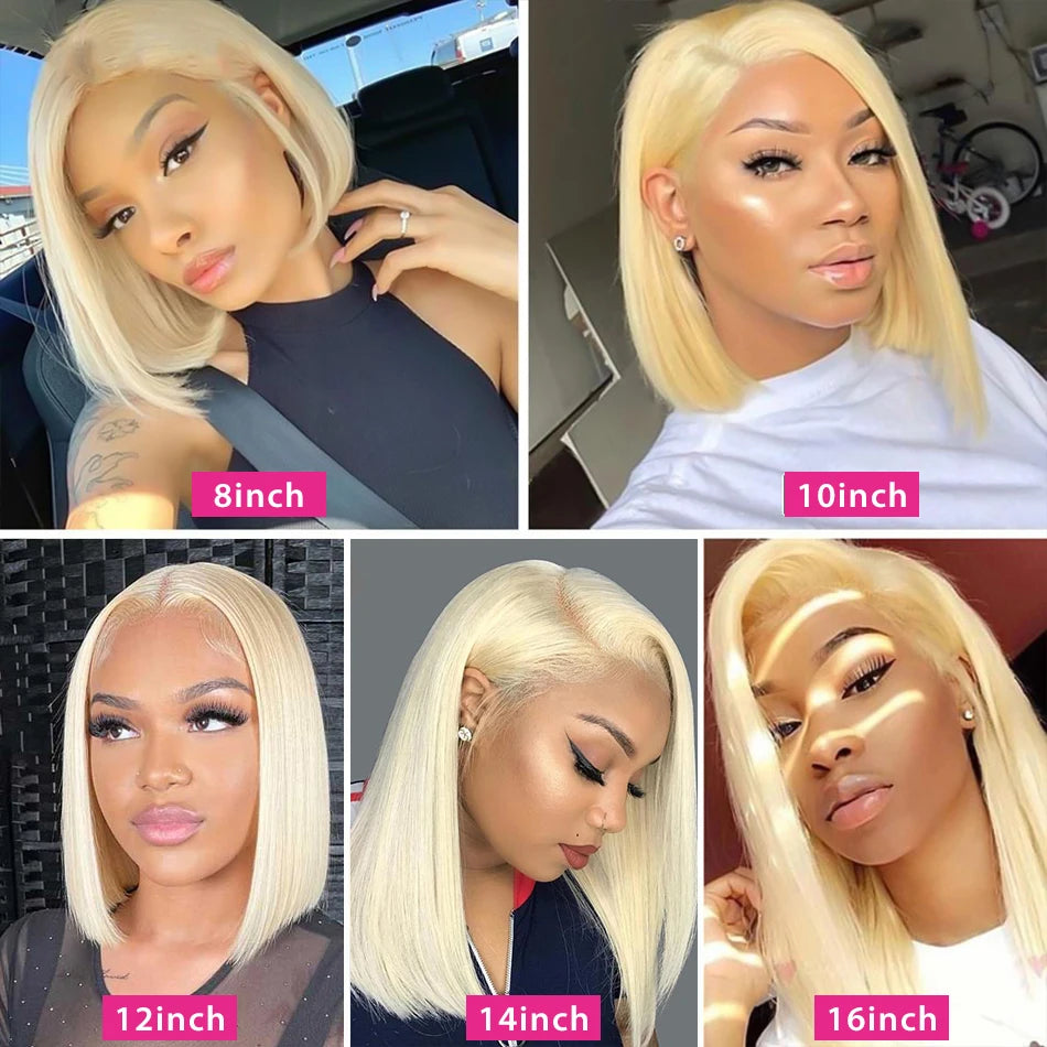 Ldjoy Wigs 613 Bob Blonde Lace Front Wigs Human Hair 13x4 Transparent Lace Frontal Wig Human Hair Pre Plucked With Baby Hair