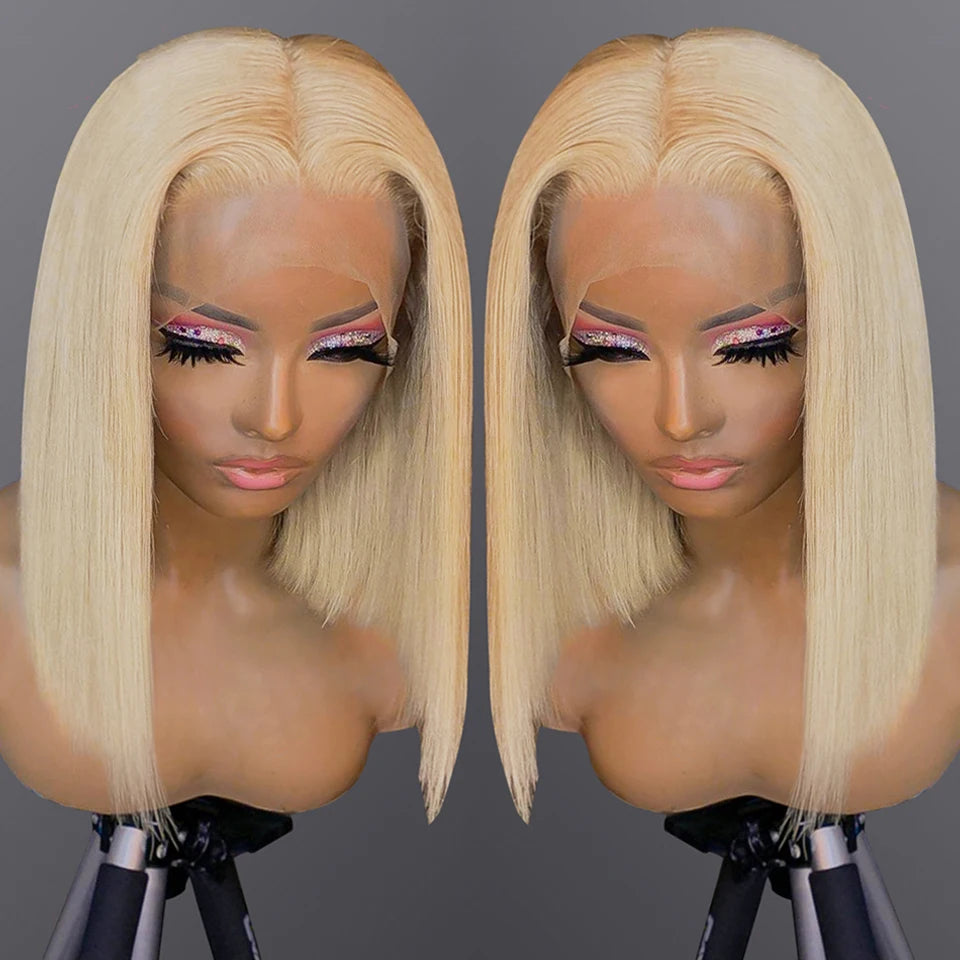 Ldjoy Wigs 613 Bob Blonde Lace Front Wigs Human Hair 13x4 Transparent Lace Frontal Wig Human Hair Pre Plucked With Baby Hair