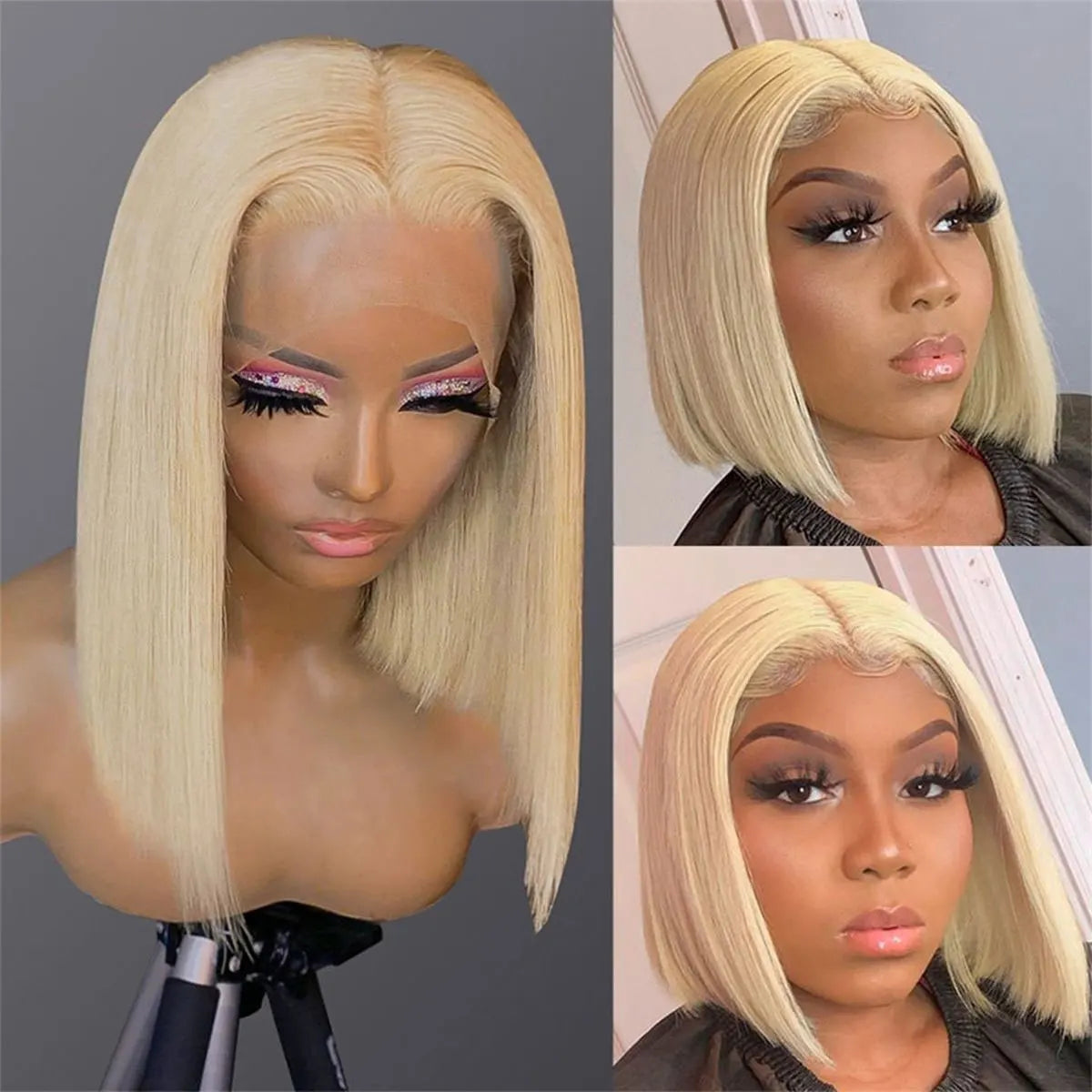 Ldjoy Wigs 613 Bob Blonde Lace Front Wigs Human Hair 13x4 Transparent Lace Frontal Wig Human Hair Pre Plucked With Baby Hair