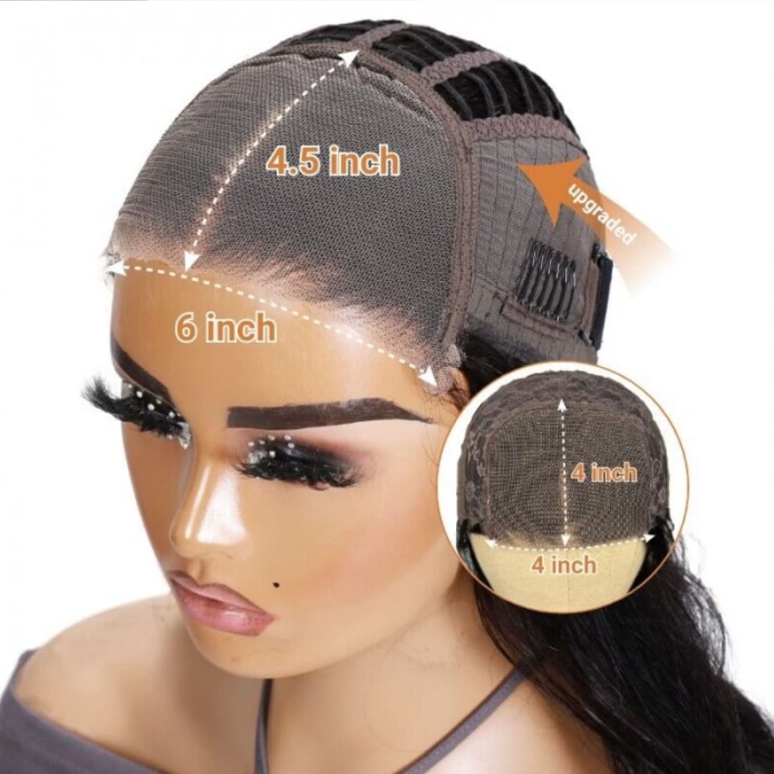 Ldjoy Body Wave/Straight 4x4/6x4.5 Pre-Cut Lace Glueless Wig Quick and Easy Install Breathable Cap 180% Density
