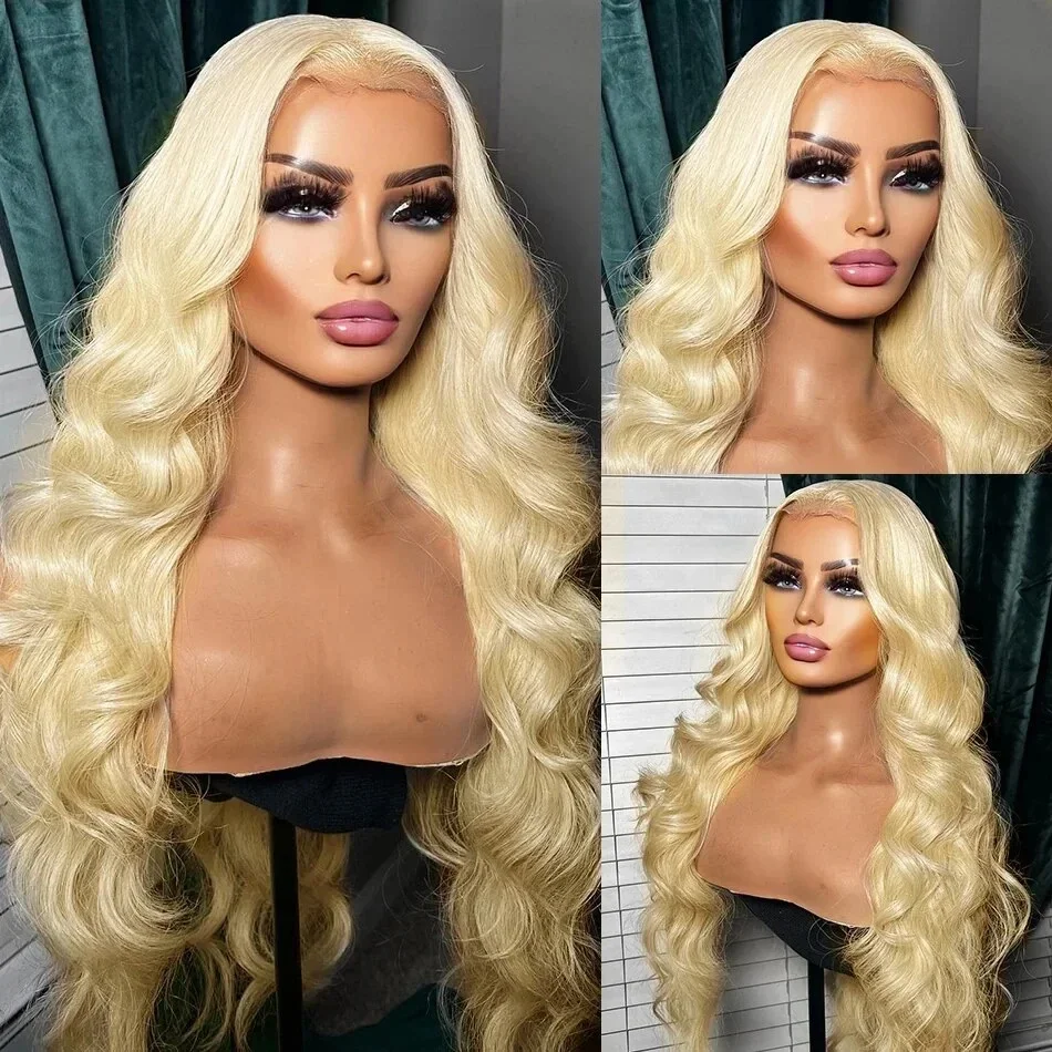 Ldjoy Wigs 613 Blonde Body Wave 13x4 Transparent Lace Front Wig Human Hair Pre Plucked with Baby Hair for Women