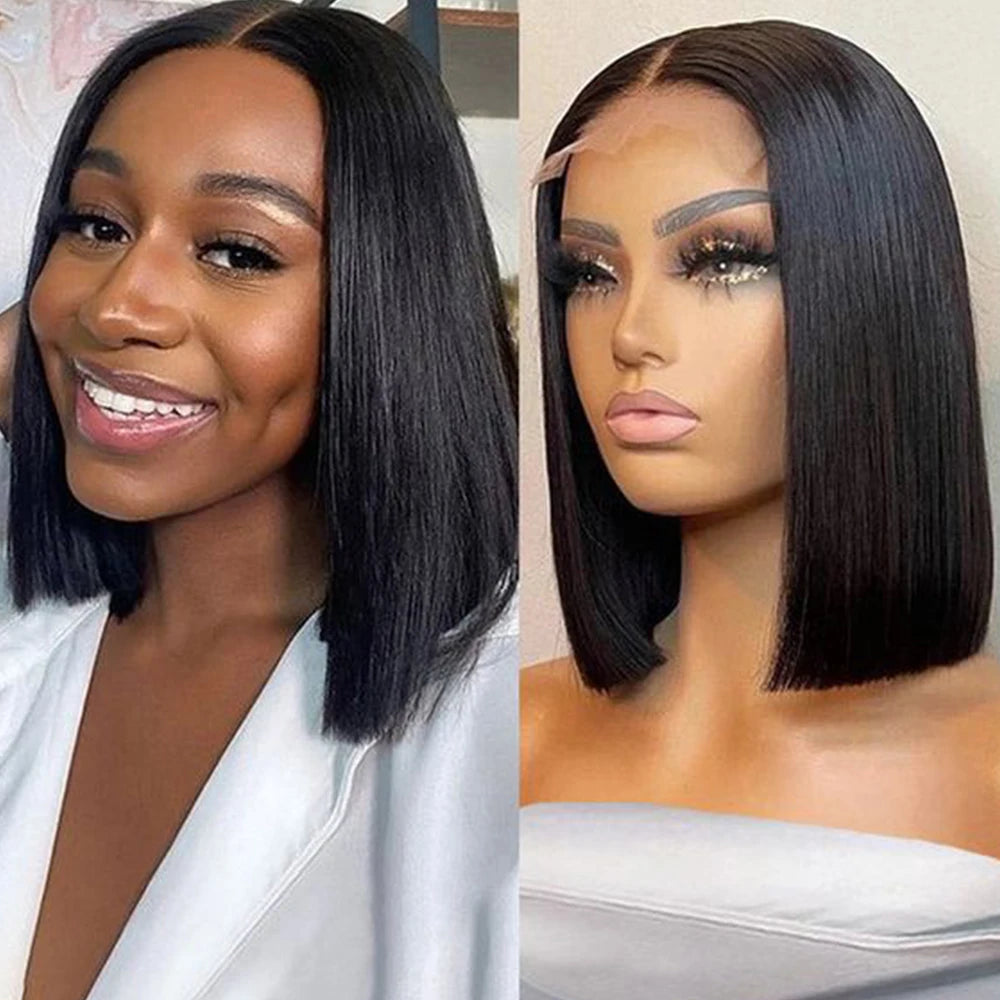 Ldjoy Hair Bob Straight 13x4 Lace Front Wigs Human Hair Short Bob 100% Human Hair Wig Black Lace Front Wig