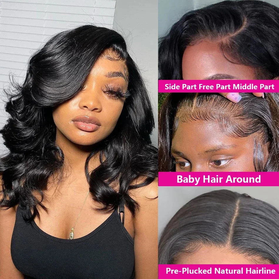 Ldjoy Wigs 4x4 Short Bob Body Wave Glueless Lace Closure Wigs Loose Wave Wigs Brazilian Virgin Remy Hair Wig