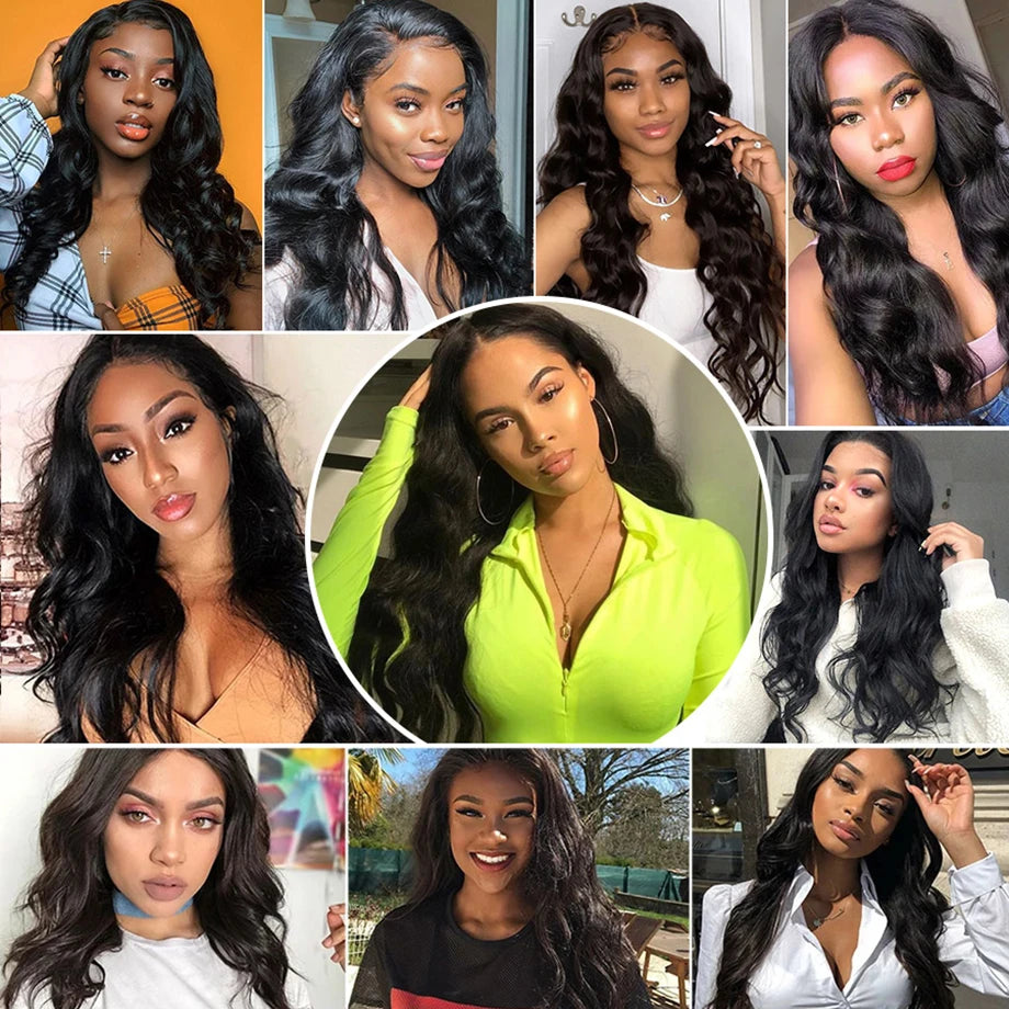 Ldjoy Body Wave 5x5 HD Lace Closure Wig Natural Black Human Hair Wig