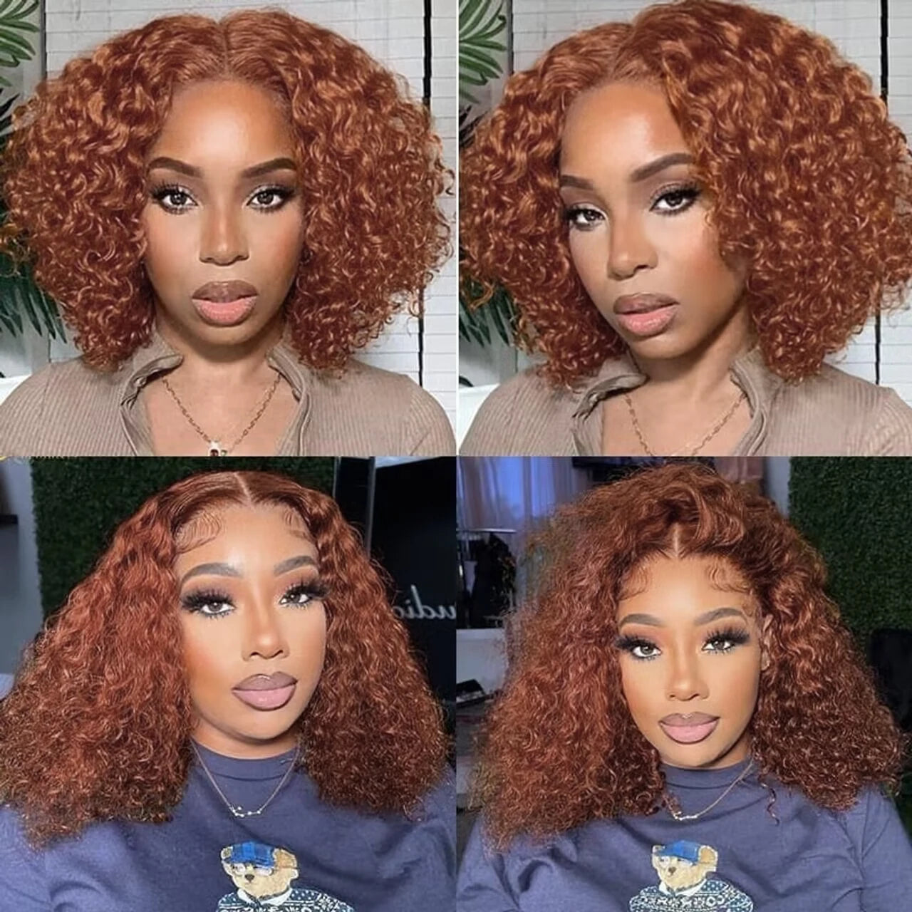 Ldjoy Brown Curly Bob Wig 4x4 Transparent Short Chocolate Brown Human Hair Lace Closure Wigs 12A Glueless Wigs Human Hair Pre Plucked Wigs for Women