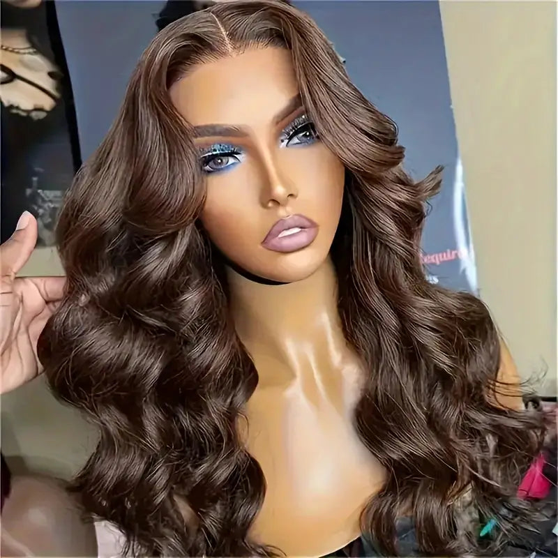 Ldjoy Wigs Chocolate Brown 4x4 Lace Closure Wig Human Hair Auburn Body Wave Human Hair Colored Hd Transparent Glueless Wigs Pre Plucked