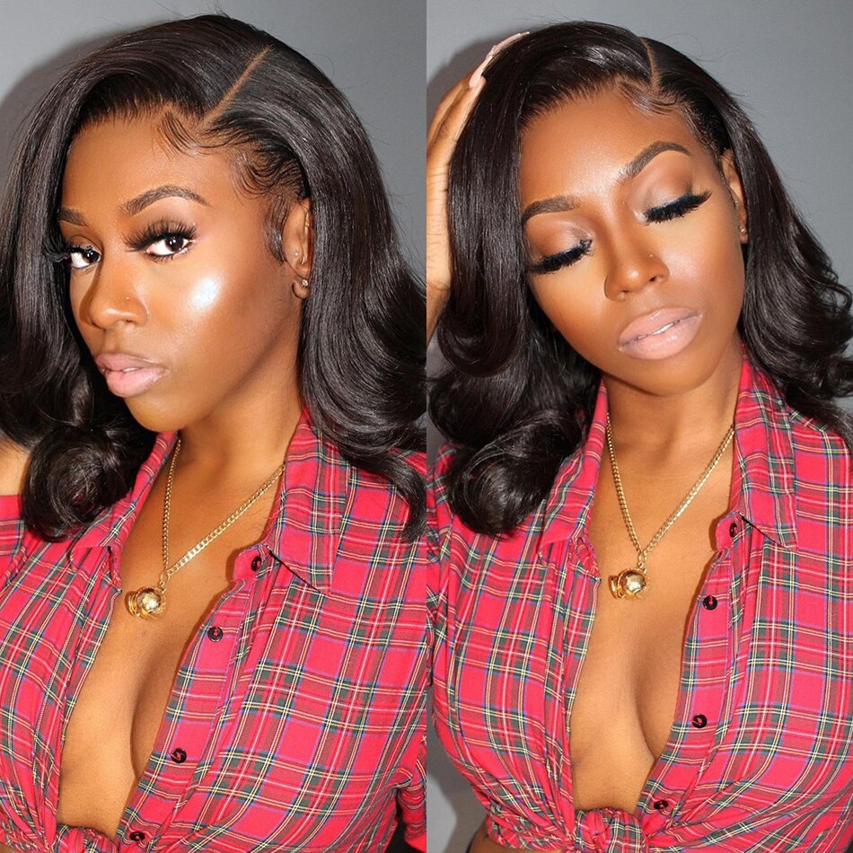 Ldjoy 4x4/5x5 Body Wave Bob Wig Natural Black Human Hair Wig