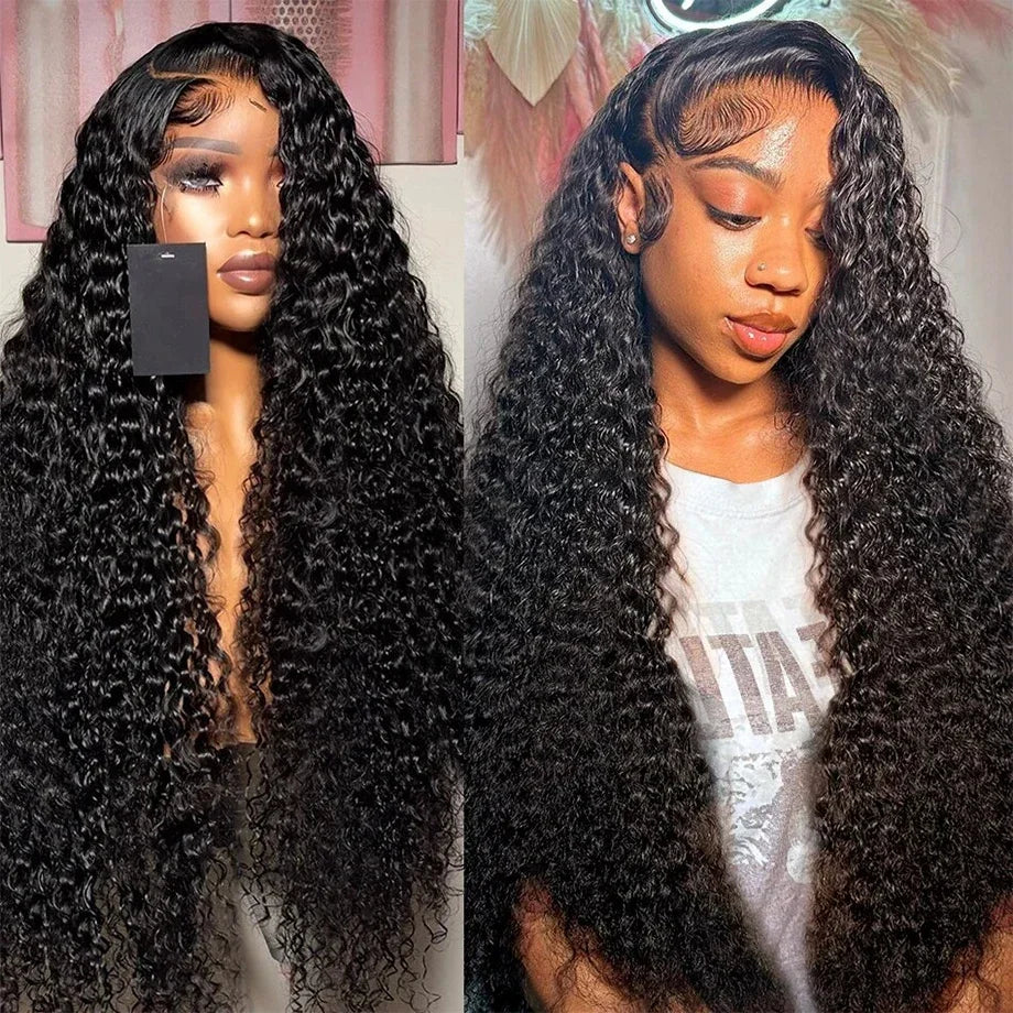 Ldjoy Water Wave 13x4 HD Lace Front Wig Natural Black Human Hair Wig