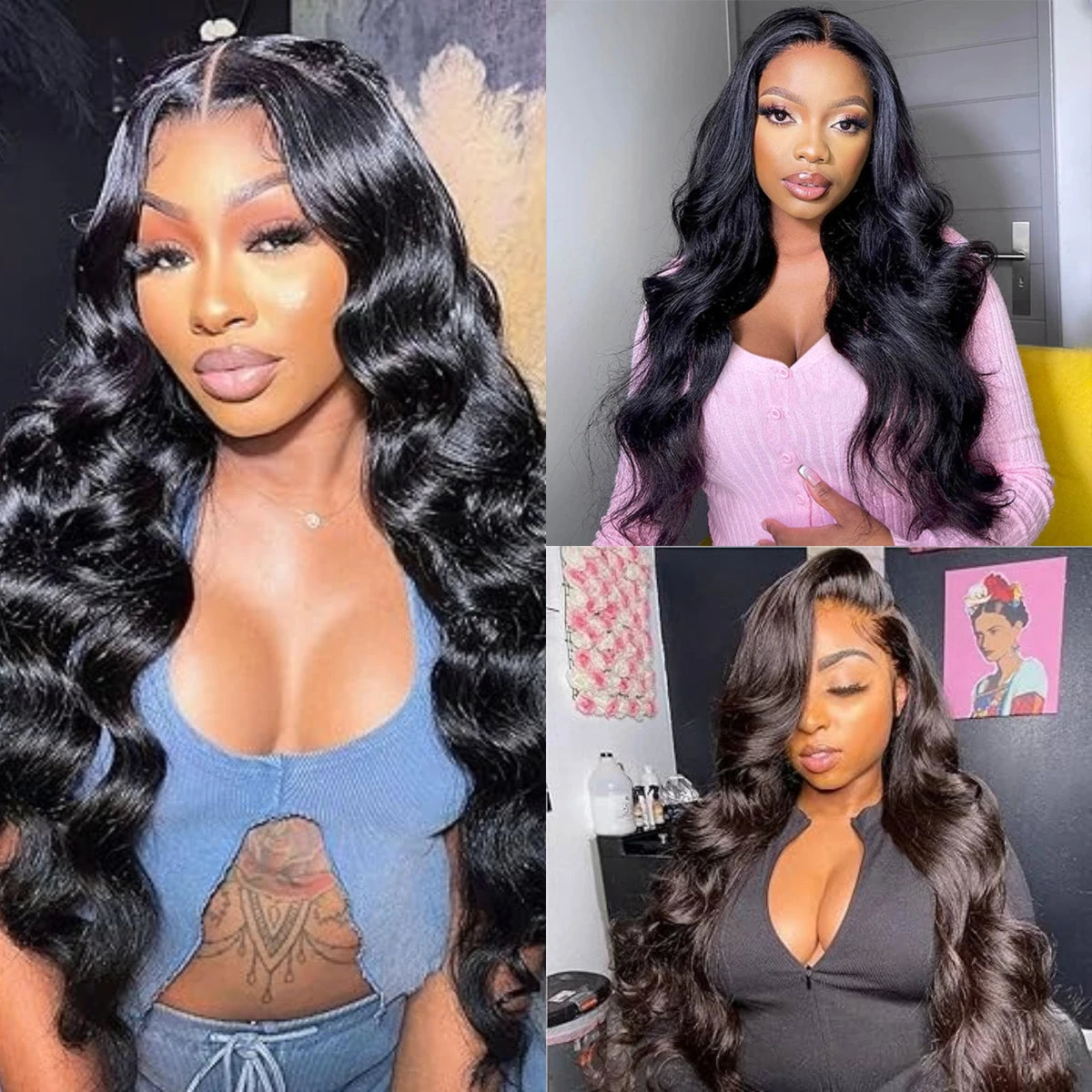 Ldjoy Body Wave 5x5 Lace Closure Wig Natural Black Human Hair Wig