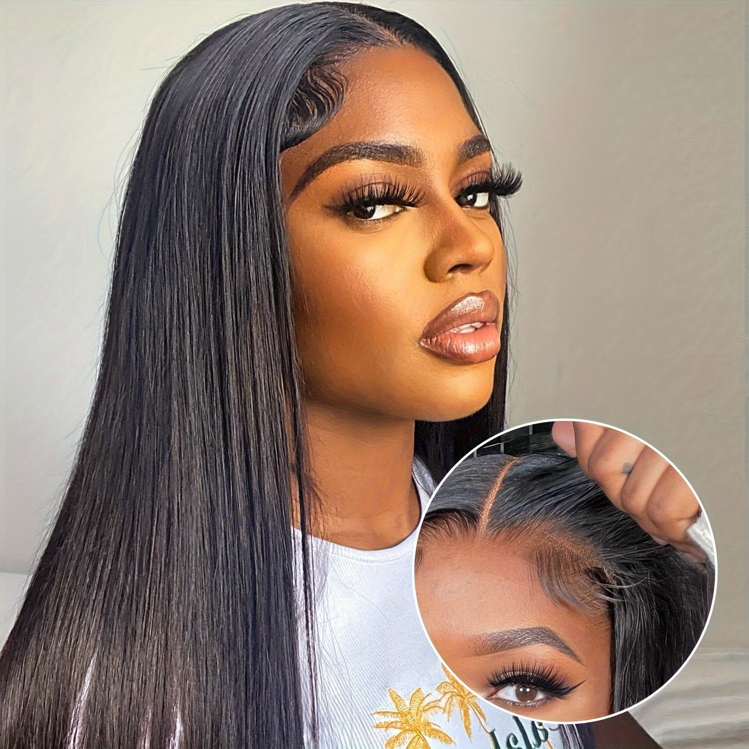 Ldjoy Body Wave/Straight 4x4/6x4.5 Pre-Cut Lace Glueless Wig Quick and Easy Install Breathable Cap 180% Density