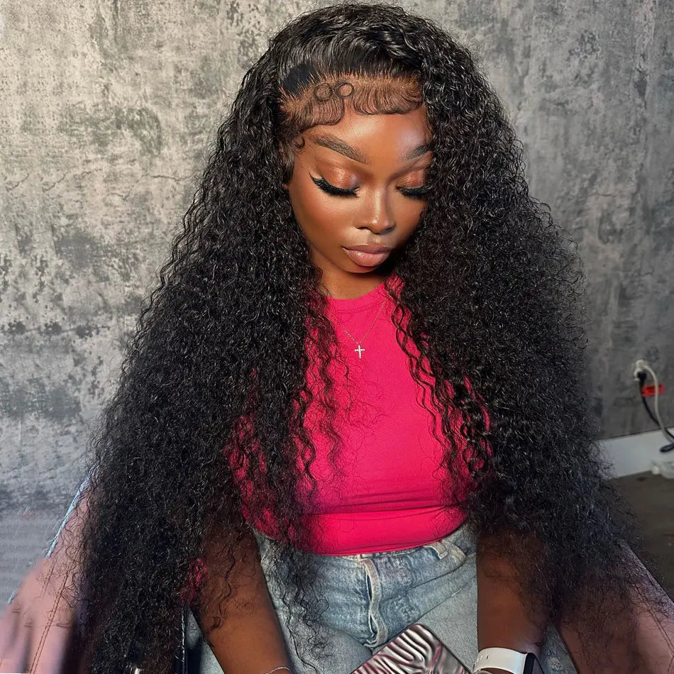 Ldjoy Curly 13x6 Lace Front Wig Natural Black Human Hair Wig