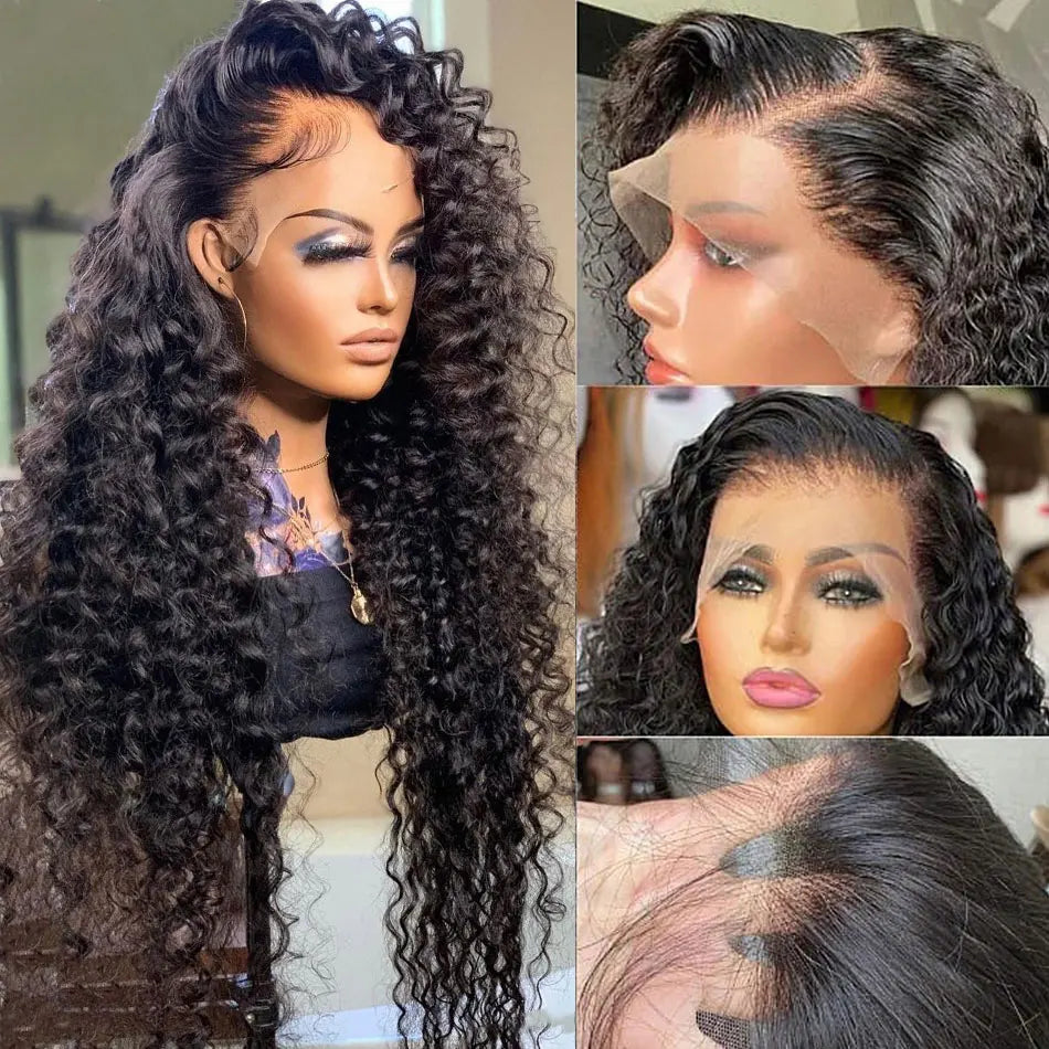 Ldjoy Curly 13x6 Lace Front Wig Natural Black Human Hair Wig