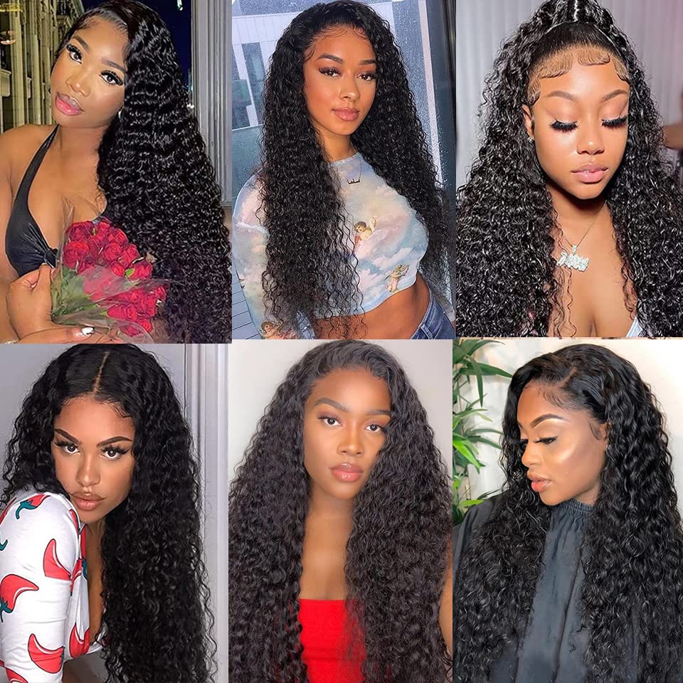 Ldjoy Curly 13x6 Lace Front Wig Natural Black Human Hair Wig