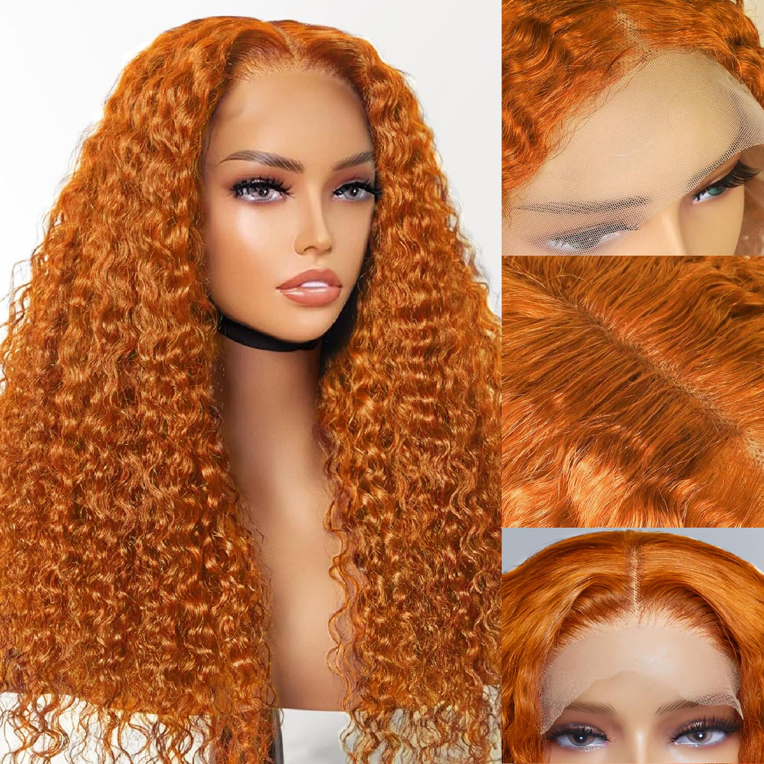 Ldjoy Ginger 13x4 Lace Front Wig Orange Curly Human Hair Ginger Orange Colored Pre Plucked Orange Human Hair Wig for Women
