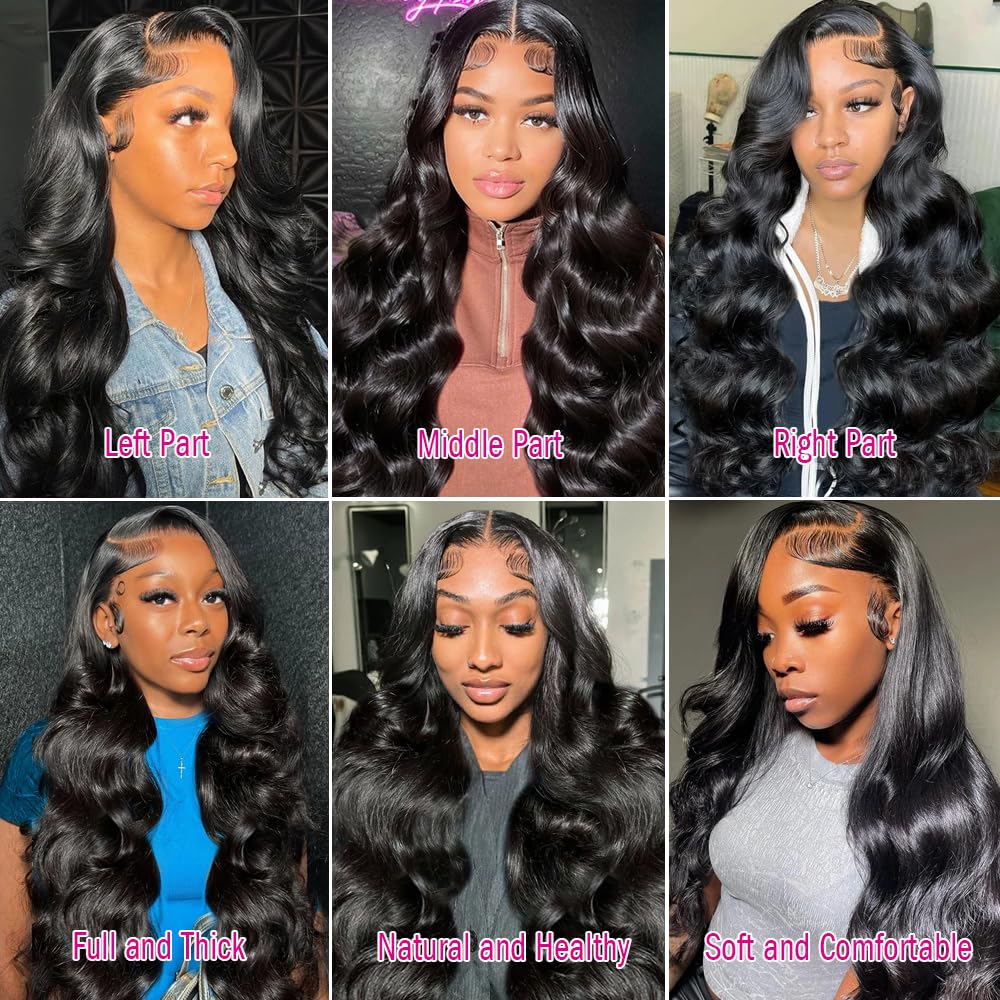 Loose Wave Lace Front Wigs Human Hair Pre Plucked 13x4 Transparent Frontal Wigs