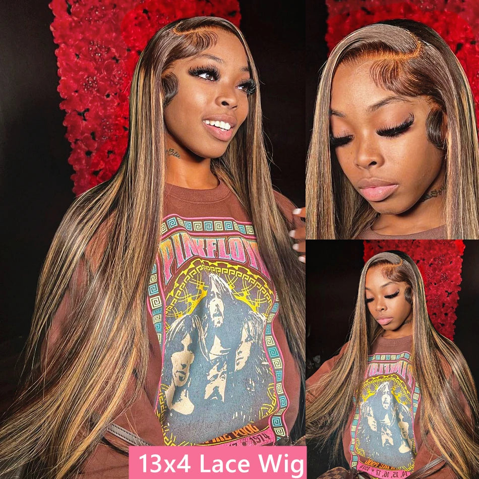 Ldjoy Highlight P4/27 Color 13x4 Lace Front Straight Human Hair Wig