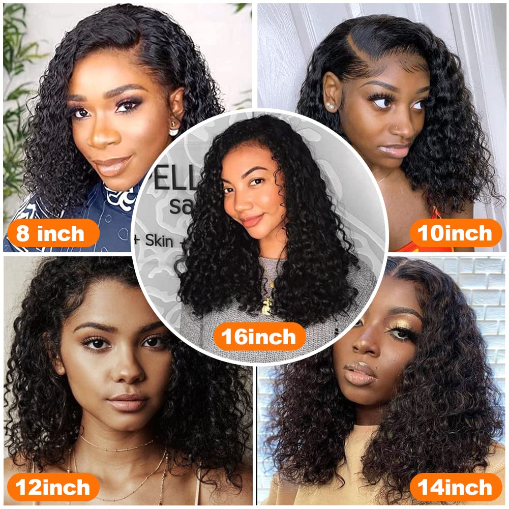 Tiktok Ldjoy Curly Bob Wig Human Hair 13X4 Lace Front Wigs Human Hair Pre Plucked 180% Density Short Bob Wig Human Hair for Women Natural Color