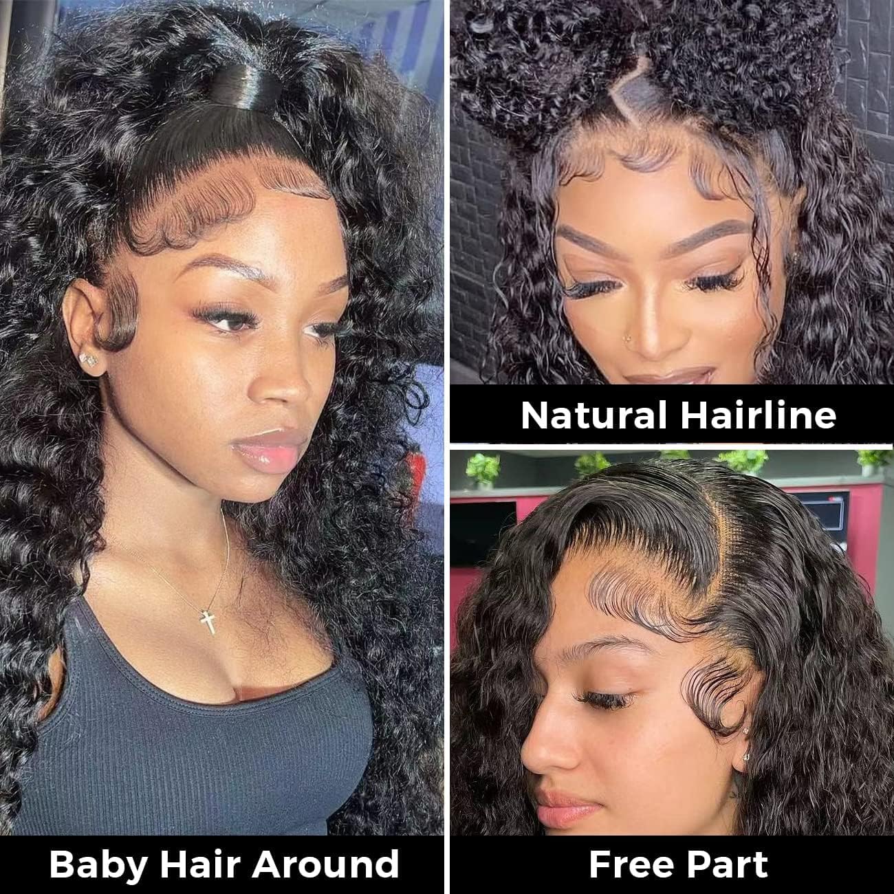 Ldjoy Water Wave Lace Front Wigs Human Hair Wigs for Women 13x4 Glueless Lace Frontal Wigs Human Hair Pre Plucked with Baby Hair Wet and Wavy Wigs Human Hair 180% Density Natural Color