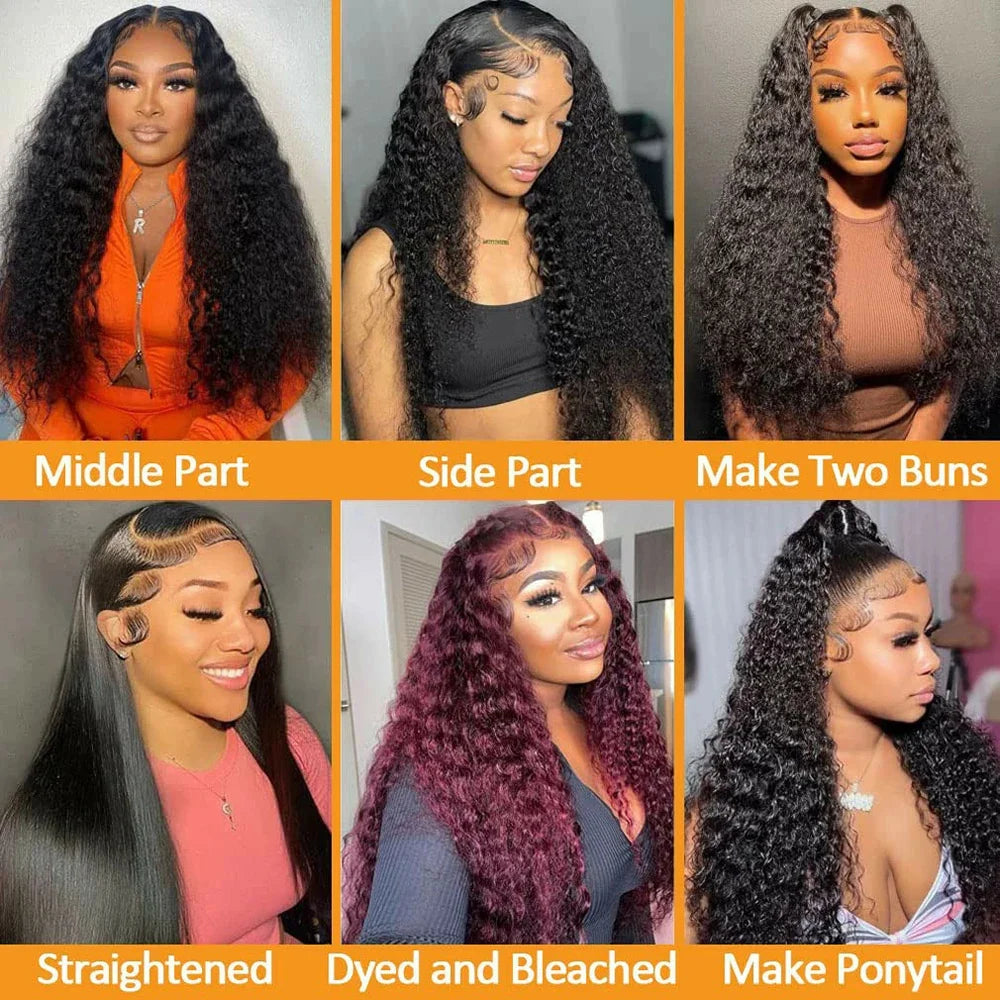 Ldjoy Water Wave Lace Front Wigs Human Hair Wigs for Women 13x4 Glueless Lace Frontal Wigs Human Hair Pre Plucked with Baby Hair Wet and Wavy Wigs Human Hair 180% Density Natural Color