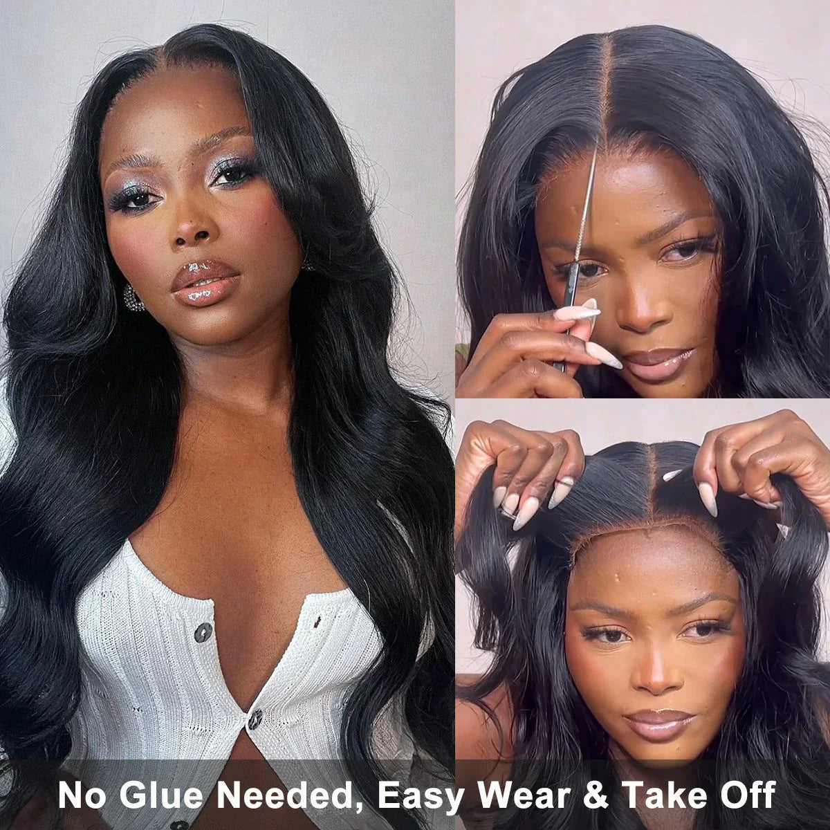 Ldjoy Body Wave/Straight 4x4/6x4.5 Pre-Cut Lace Glueless Wig Quick and Easy Install Breathable Cap 180% Density