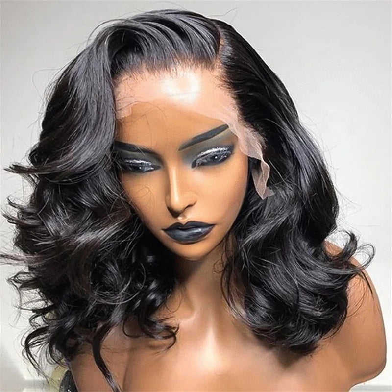 Tiktok Ldjoy Bob Body Wave 13x4 Lace Front Wig 180% Density Glueless Wigs Human Hair Pre Plucked Short Bob Wigs Natural Black Human Hair Wig