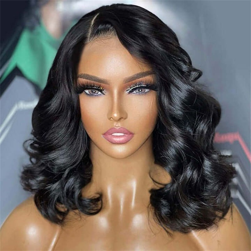 Tiktok Ldjoy Bob Body Wave 13x4 Lace Front Wig 180% Density Glueless Wigs Human Hair Pre Plucked Short Bob Wigs Natural Black Human Hair Wig