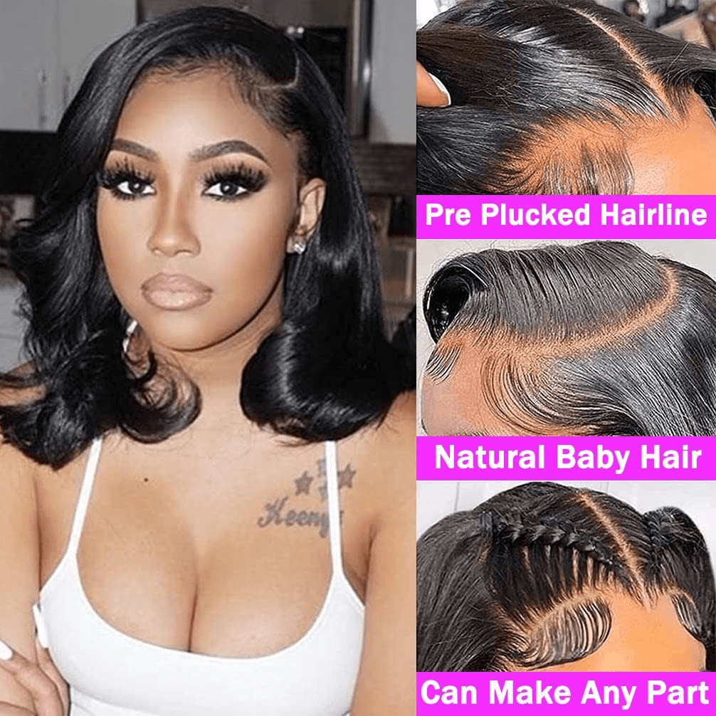 Ldjoy Loose Body Wave Full Lace Bob Wig Pre-plucked Clean Hairline Bleached Knots Short Loose Body Wave Bob Wig