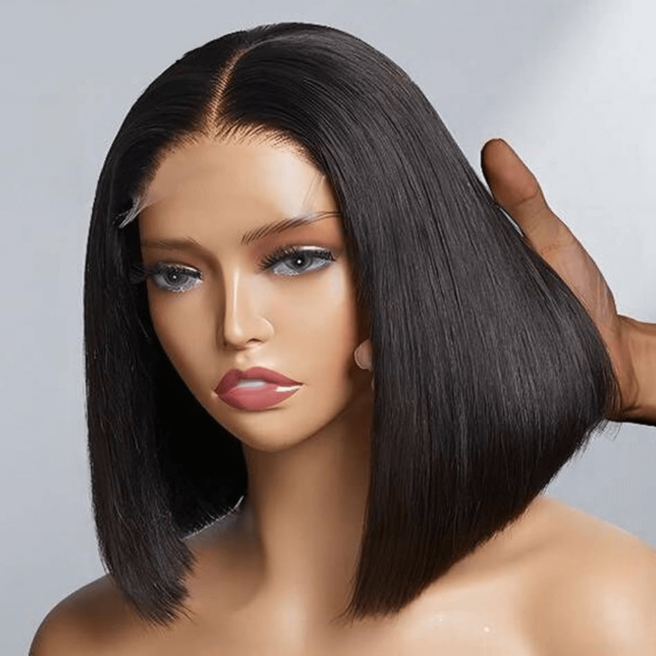 Ldjoy Wigs 4X4 Lace Closure Bob Wigs Human Hair Straight Short Bob Glueless Wigs Undetectable Transparent Lace Wig Pre Plucked for Women
