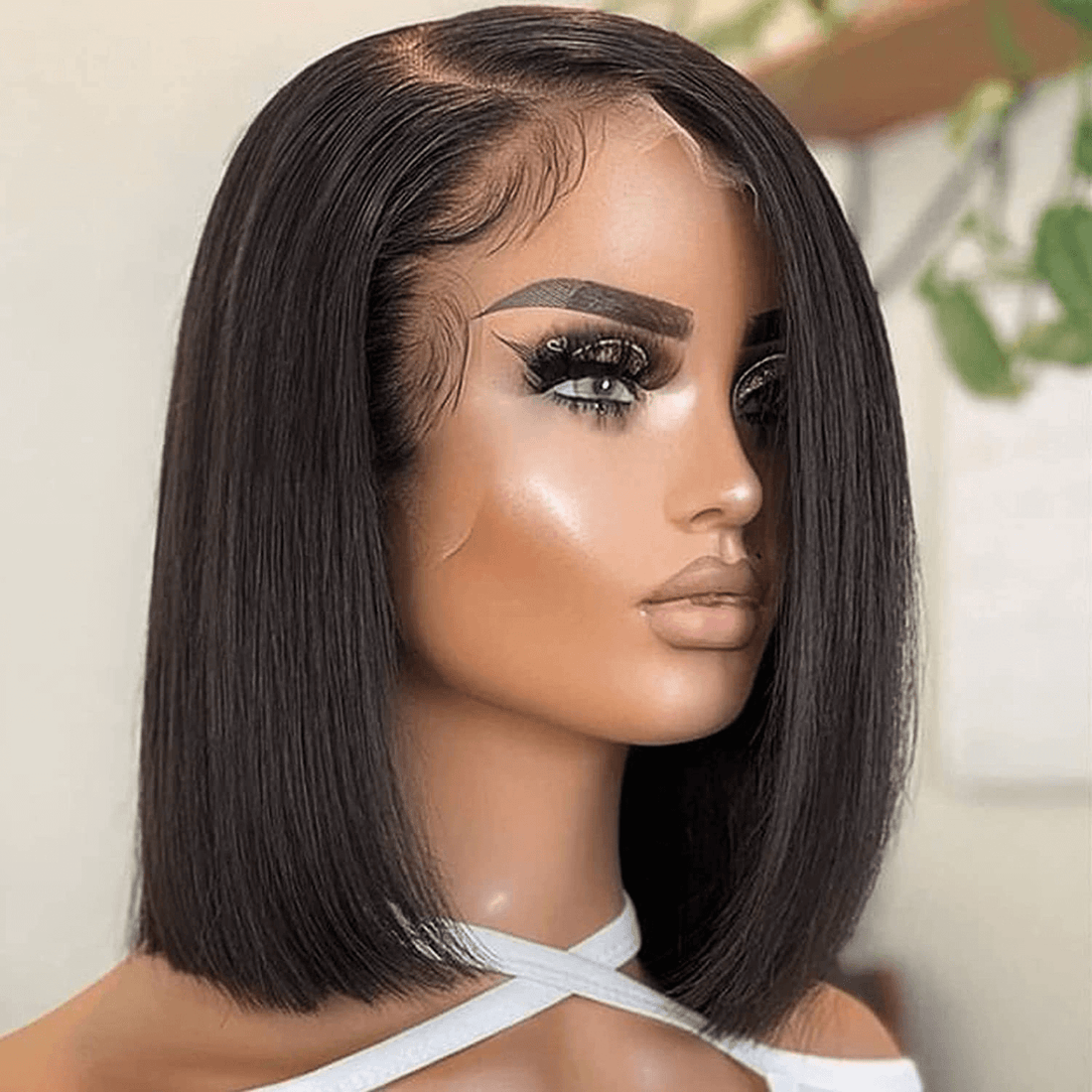 Ldjoy Straight Full Lace Bob Wig Pre-plucked Clean Hairline Bleached Knots Short Straight Bob Wig