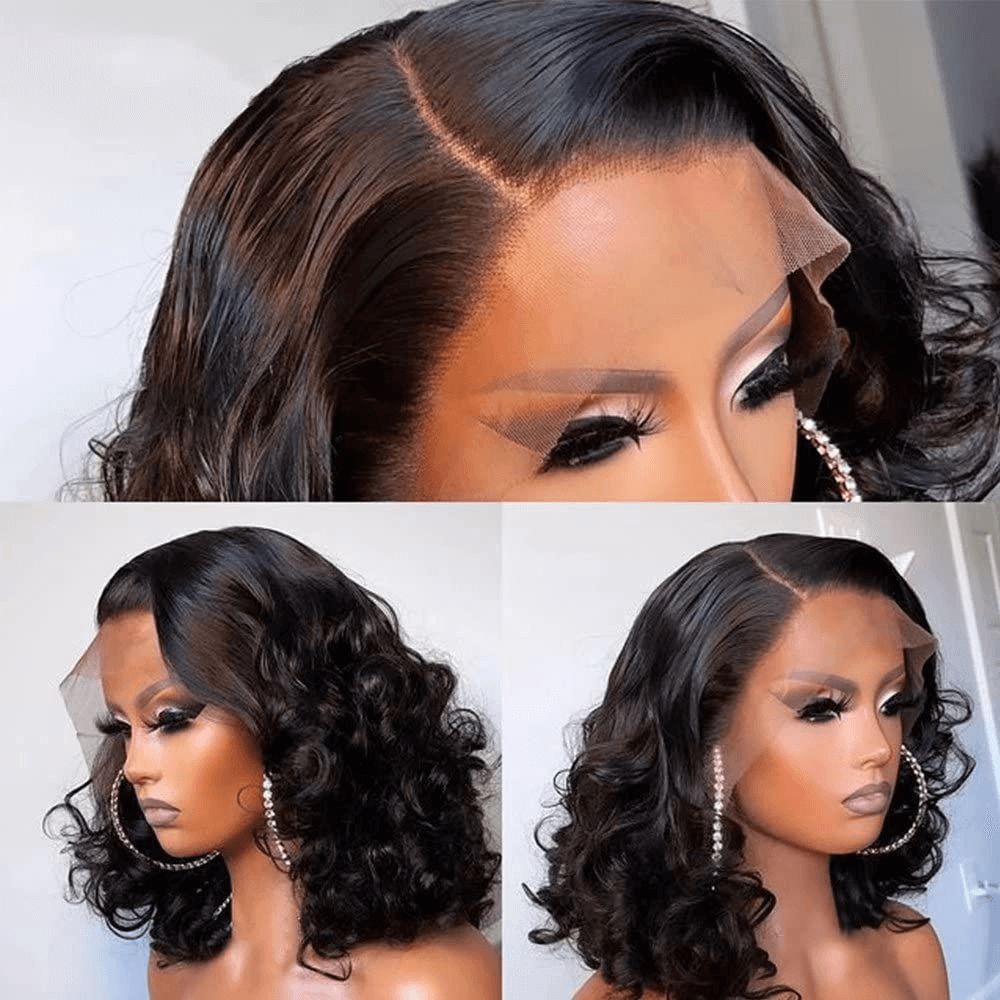 Ldjoy Loose Body Wave Full Lace Bob Wig Pre-plucked Clean Hairline Bleached Knots Short Loose Body Wave Bob Wig