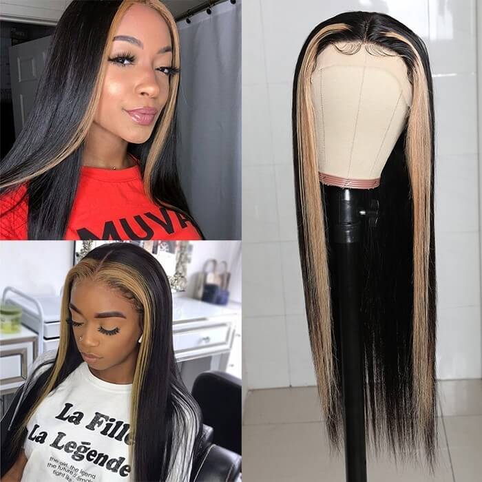 Ldjoy Wigs Skunk Strip 13x4 Lace Front Wig Glueless