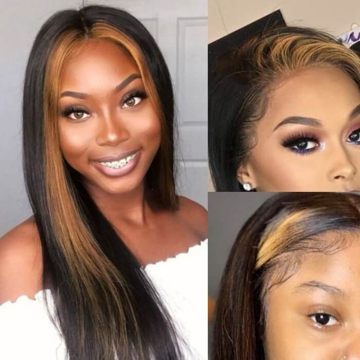Ldjoy Wigs Skunk Strip 13x4 Lace Front Wig Glueless