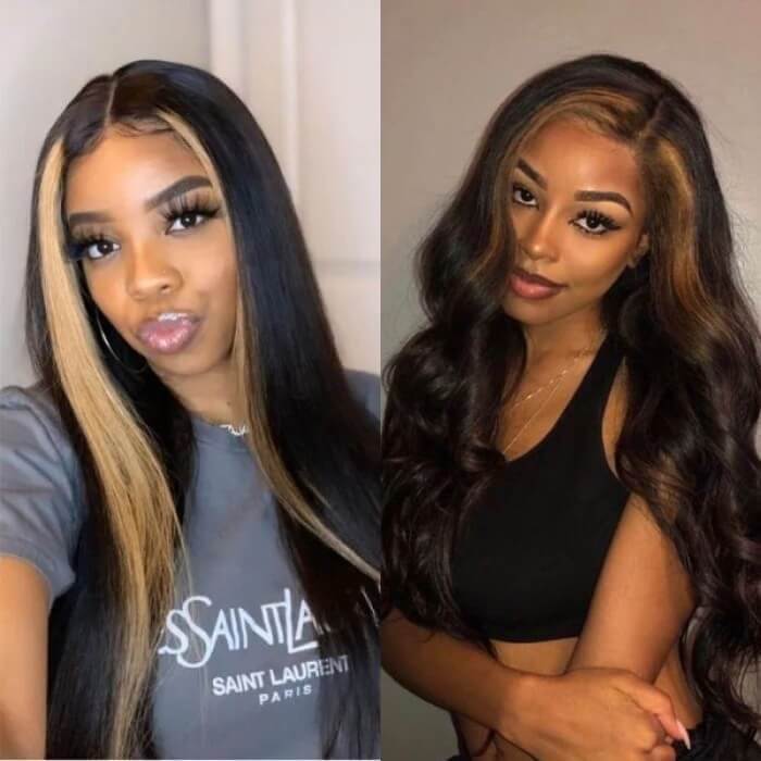 Ldjoy Wigs Skunk Strip 13x4 Lace Front Wig Glueless