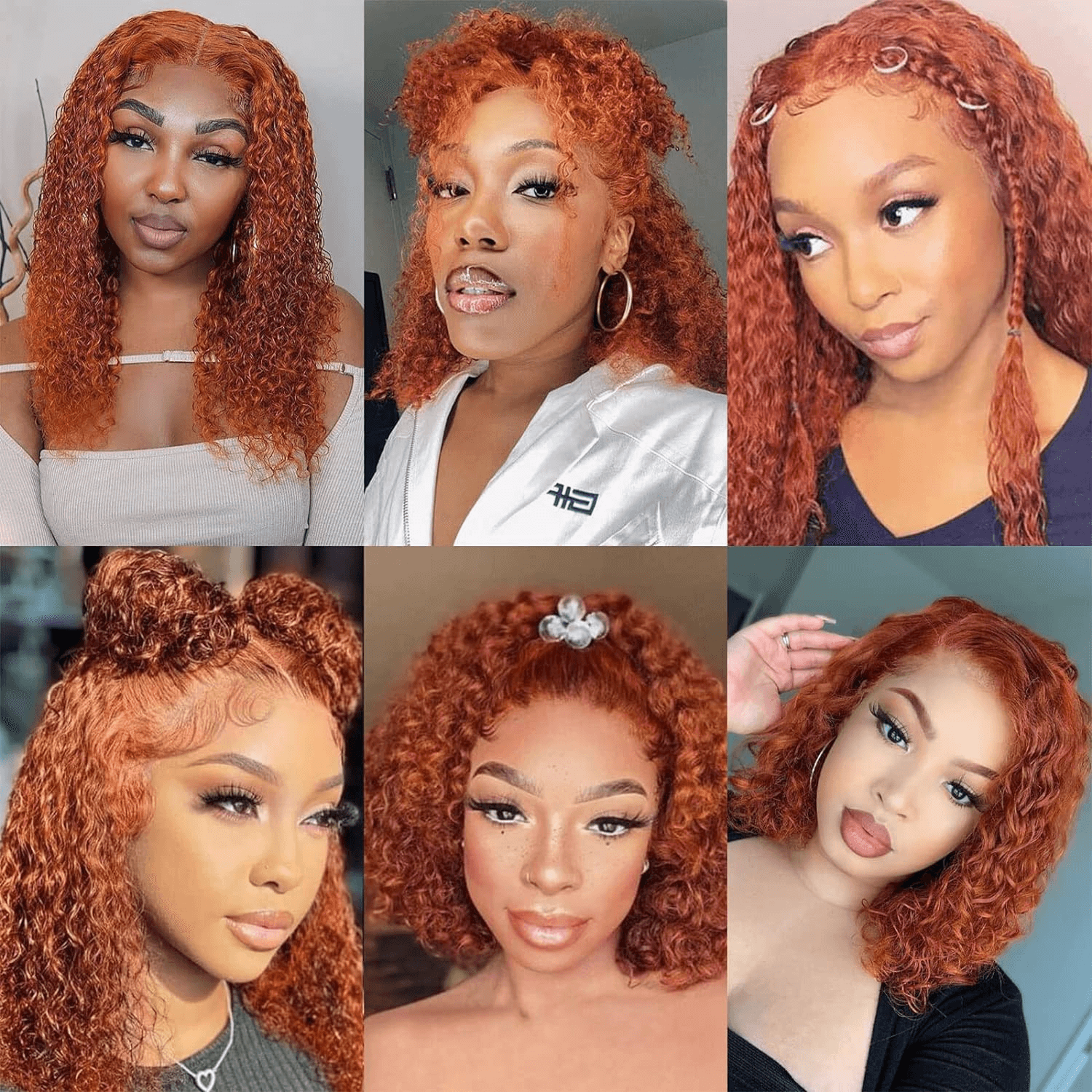 Ldjoy Wigs Ginger Curly Bob Wig Human Hair 4x4 Lace Closure Wigs Human Hair for Women Orange Ginger Short Curly Bob Wigs Human Hair