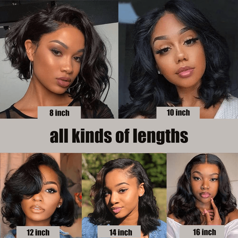 Ldjoy Wigs 4x4 Short Bob Body Wave Glueless Lace Closure Wigs Loose Wave Wigs Brazilian Virgin Remy Hair Wig