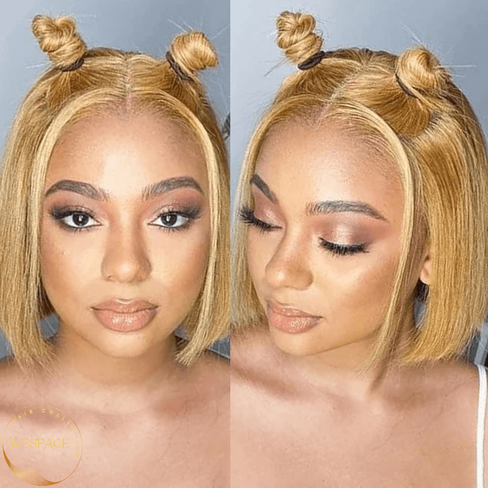 Ldjoy Honey Blonde Bob Wig Human Hair 13x4 Lace Front Bob Wigs for Women Pre Plucked Straight Human Hair Short Bob Wigs