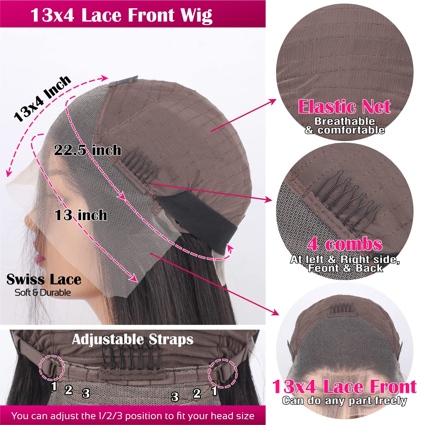 Ldjoy Chocolate Brown Body Wave Human Hair Wig 13x4 Lace Front Wig Pre-plucked For Women