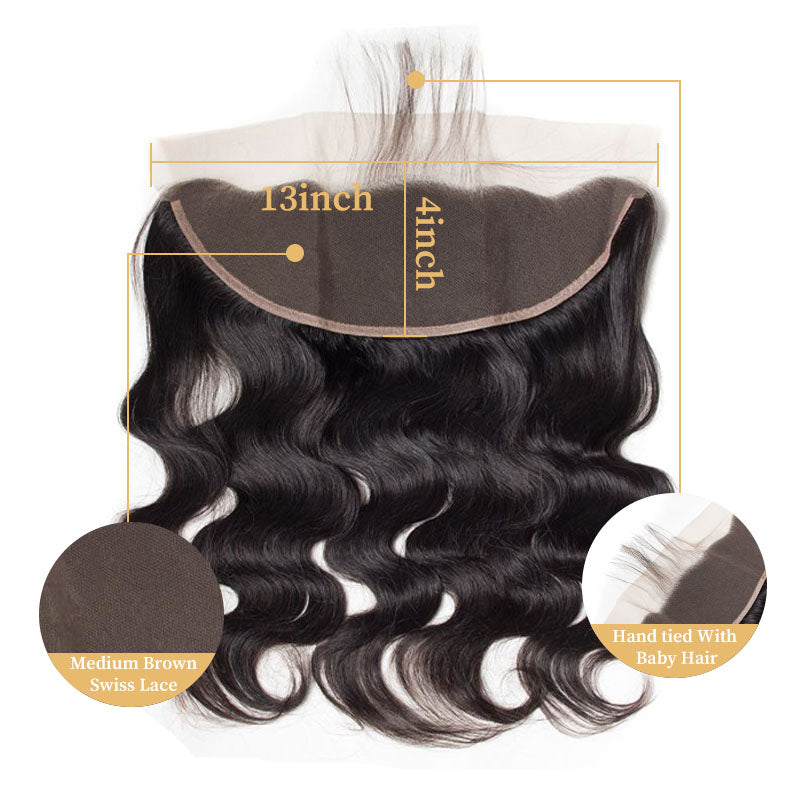 Ldjoy Body Wave Hair 1 Pcs Lace Frontal Free Part